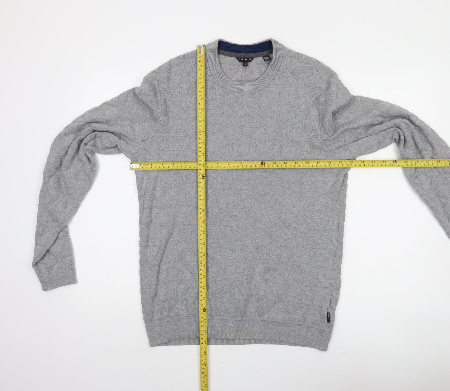 Ted Baker Men's Grey M Cable-Knit Crew Neck Pullover Jumper