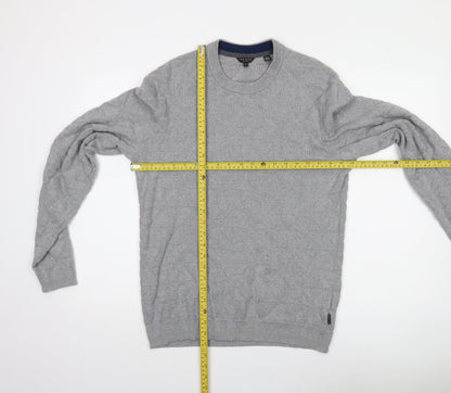 Ted Baker Men's Grey M Cable-Knit Crew Neck Pullover Jumper