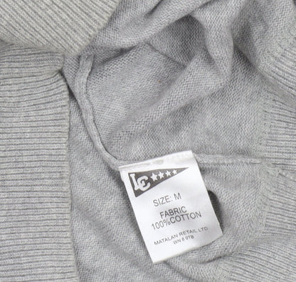 Lee Cooper Men's Grey Cotton Henley Jumper Size M