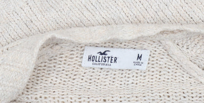 Hollister Womens Beige Cable Knit Cardigan M Relaxed Fit