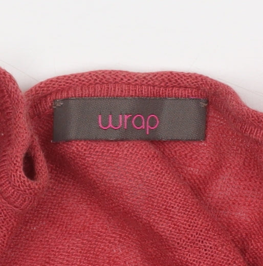 Wrap Womens Red Linen V-Neck Tunic Jumper Size 14