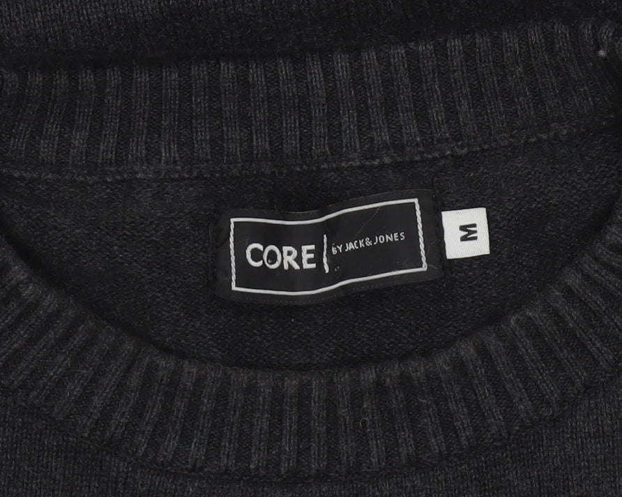 Jack & Jones Men’s Black Cotton Crew Neck Pullover Jumper M