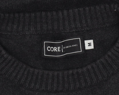 Jack & Jones Men’s Black Cotton Crew Neck Pullover Jumper M