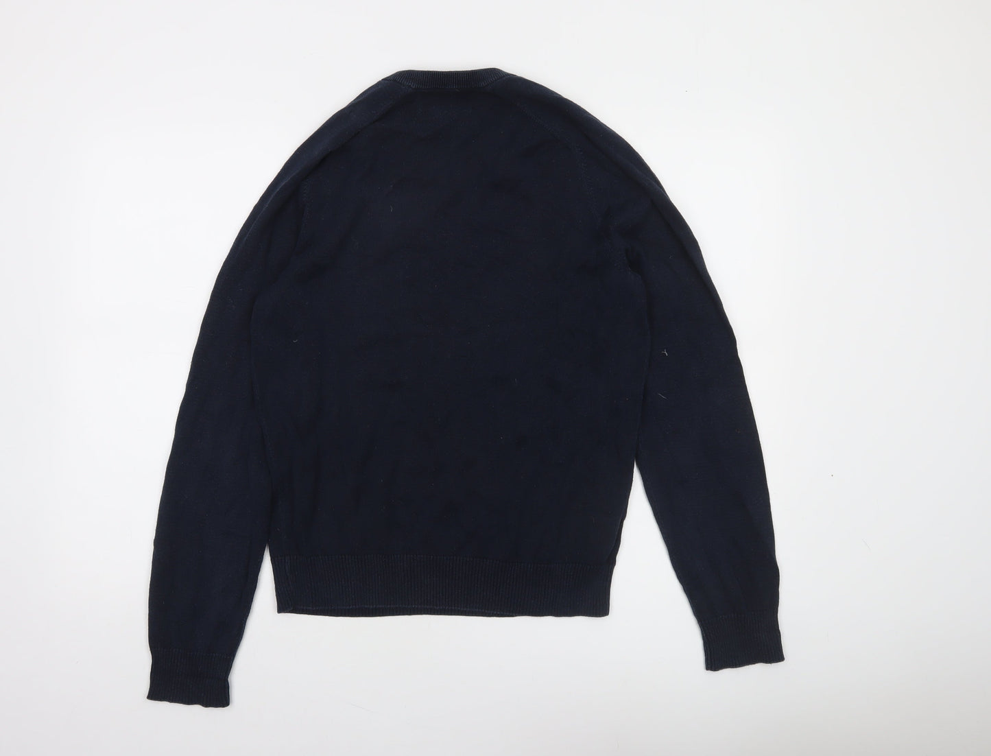 Original Penguin Men’s Blue V-Neck Cotton Jumper Size M