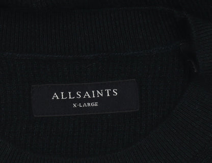 AllSaints Men's Black Wool Crew Neck Jumper XL