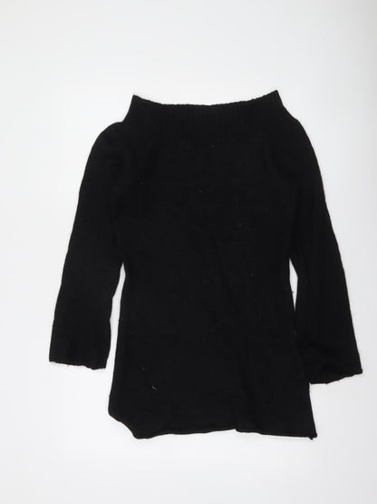 ONLY Women's Black Boat Neck 3/4 Sleeve Pullover Jumper Size L