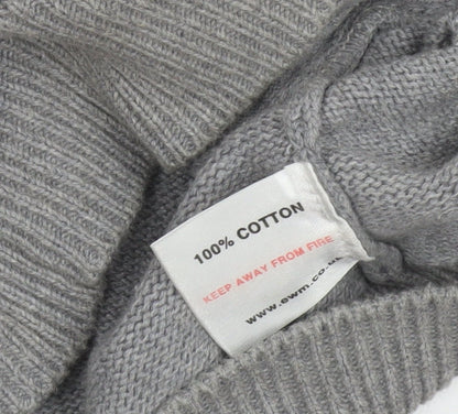 James Pringle Men’s Grey Cotton Full Zip Jumper M Regular Fit