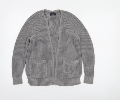 Abercrombie & Fitch Womens Grey XXS Open Knit Cotton Cardigan