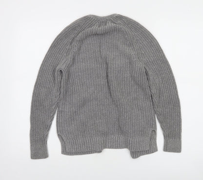 Abercrombie & Fitch Womens Grey XXS Open Knit Cotton Cardigan