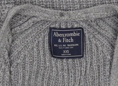 Abercrombie & Fitch Womens Grey XXS Open Knit Cotton Cardigan