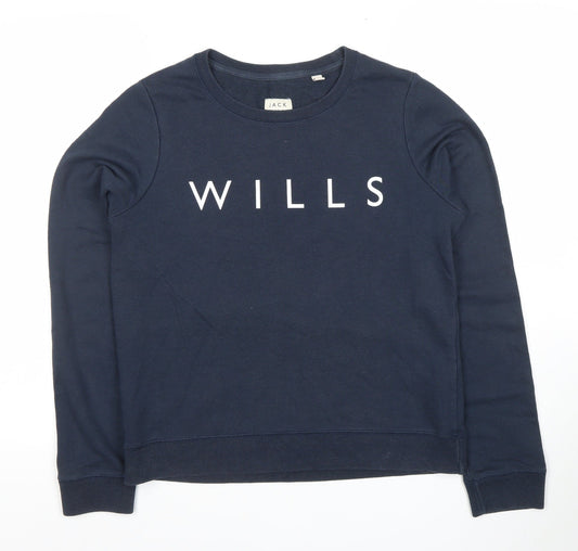 Womens UK Size 12 Jack Wills Blue Pullover Sweatshirt