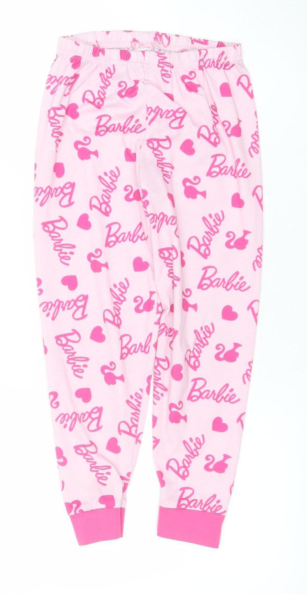 Character Girls Pink Barbie Pyjama Pants 7-8 Years Polyester Loungewear
