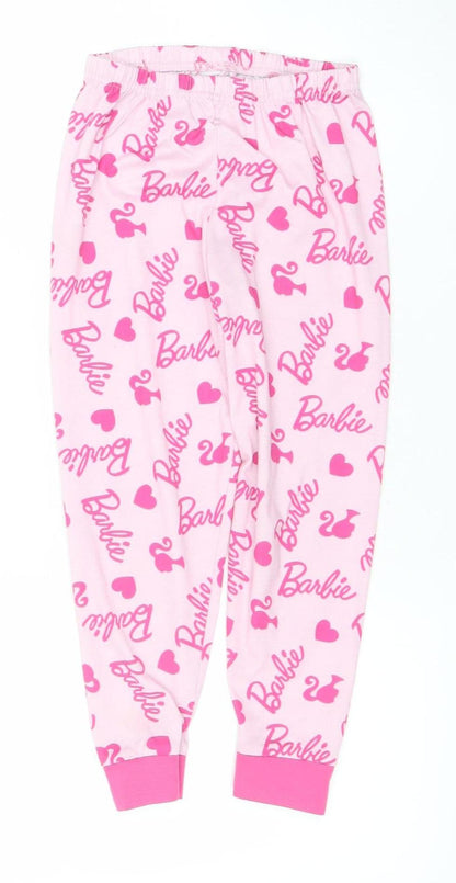 Character Girls Pink Barbie Pyjama Pants 7-8 Years Polyester Loungewear