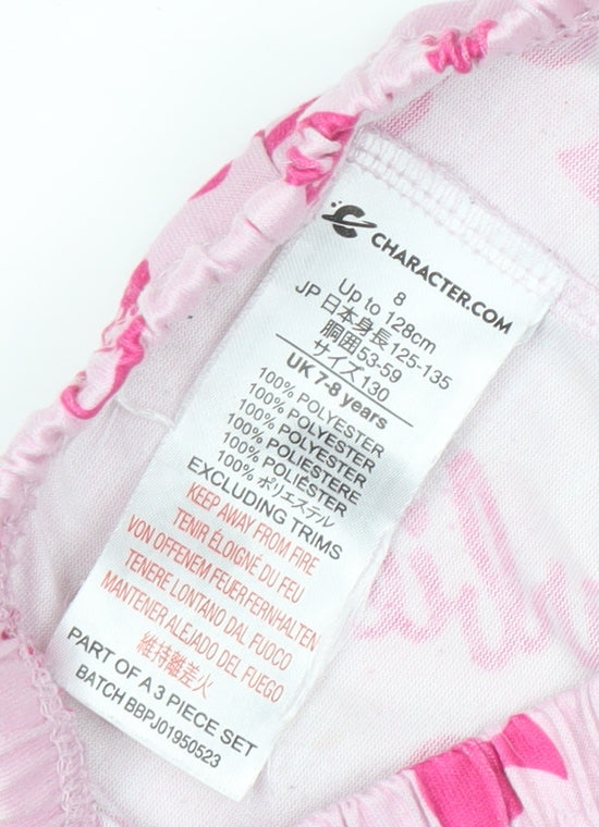 Character Girls Pink Barbie Pyjama Pants 7-8 Years Polyester Loungewear