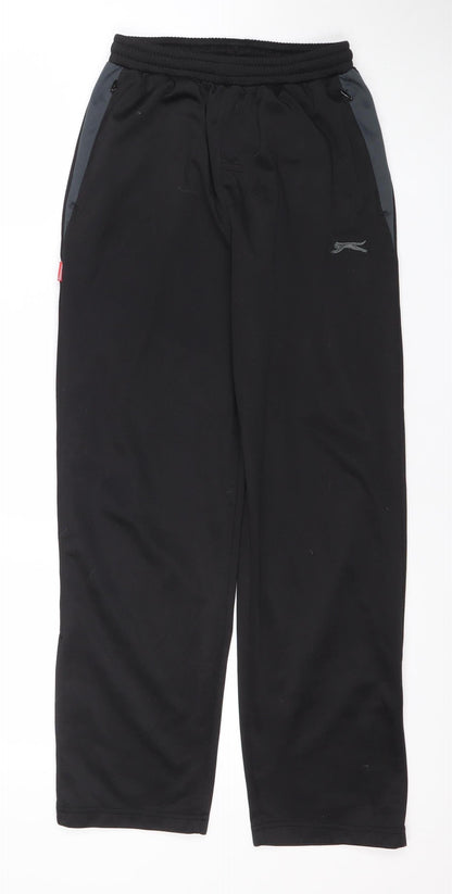 Slazenger Boys Black 7 Years Track Pants Lightweight Quick Dry Activewear
