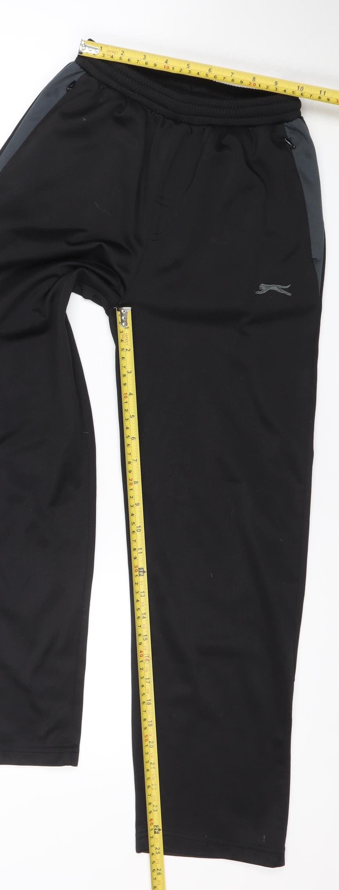 Slazenger Boys Black 7 Years Track Pants Lightweight Quick Dry Activewear