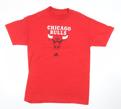 Adidas Chicago Bulls Red Crew Neck Men's Medium Graphic T-Shirt