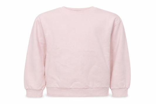 Front view of Pineapple Dance Studios girls’ pink glitter logo sweatshirt 10-11 years