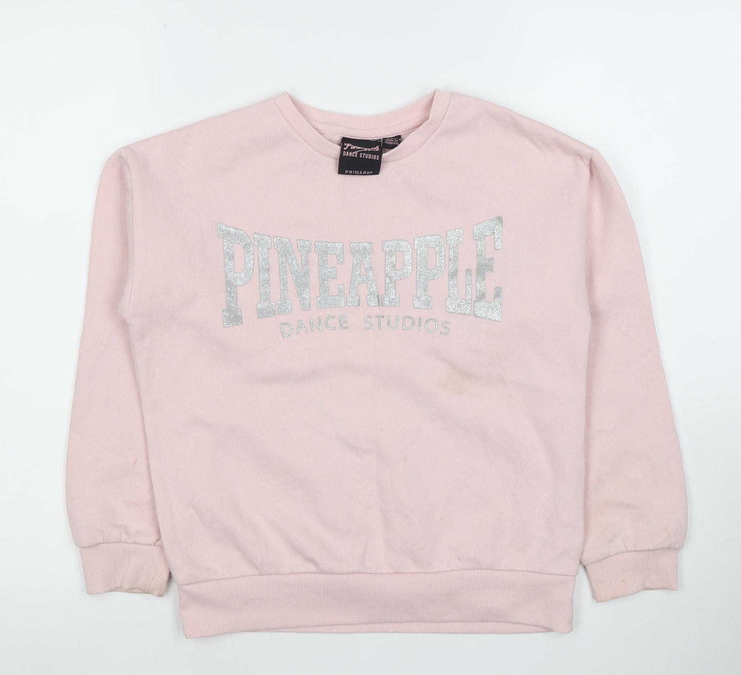 Pineapple Dance Studios Girls Pink Glitter Logo Sweatshirt 10-11 Years