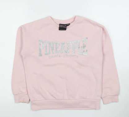 Pineapple Dance Studios Girls Pink Glitter Logo Sweatshirt 10-11 Years