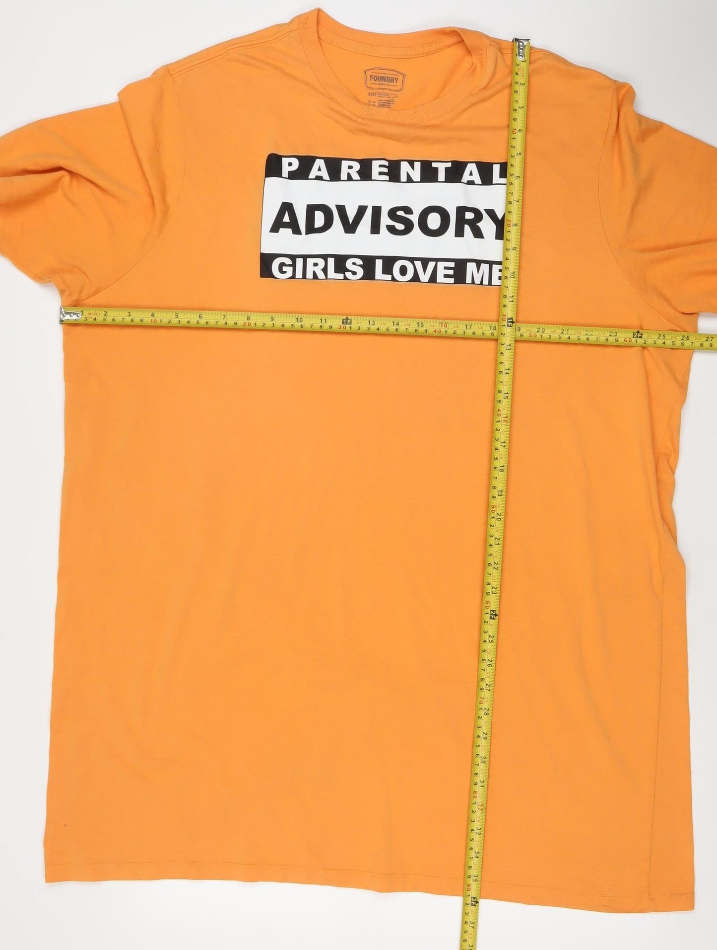The Foundry Supply Co Mens Orange Graphic Print 2XLT T-Shirt