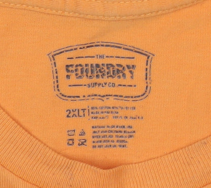 The Foundry Supply Co Mens Orange Graphic Print 2XLT T-Shirt