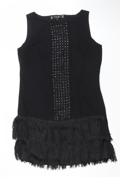 Principles by Ben de Lisi Women's Black Size 12 Fringe Sequin Shift Dress