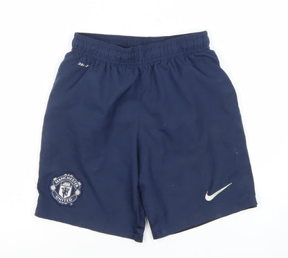 Nike Boys Navy Blue Manchester United Dri-FIT Athletic Shorts Size M 10-12 Years
