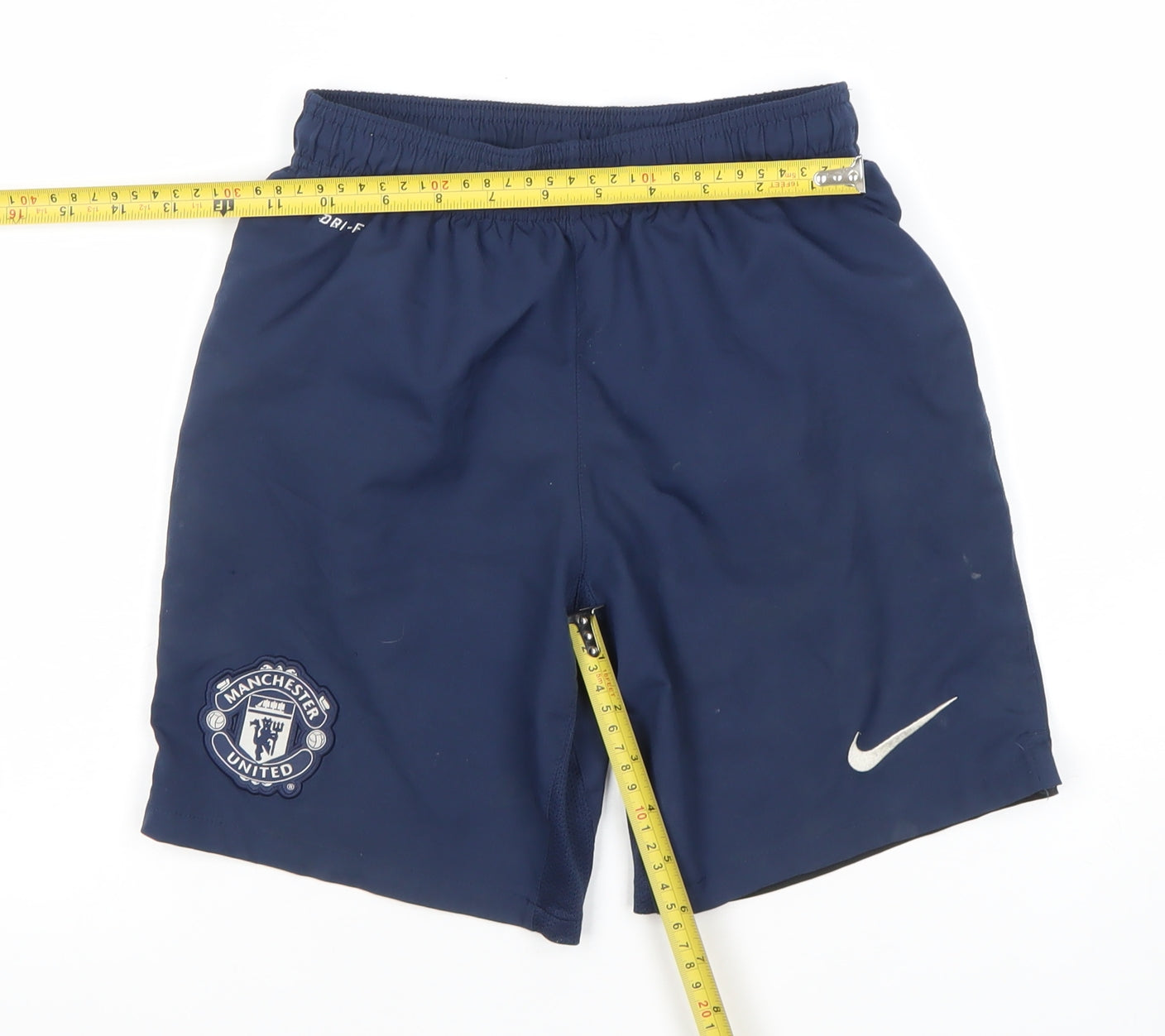 Nike Boys Navy Blue Manchester United Dri-FIT Athletic Shorts Size M 10-12 Years