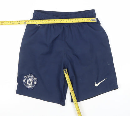 Nike Boys Navy Blue Manchester United Dri-FIT Athletic Shorts Size M 10-12 Years