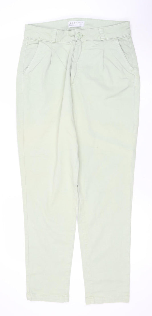 Primark Women’s Green Tapered Jeans Size 12 Regular Stretch Denim