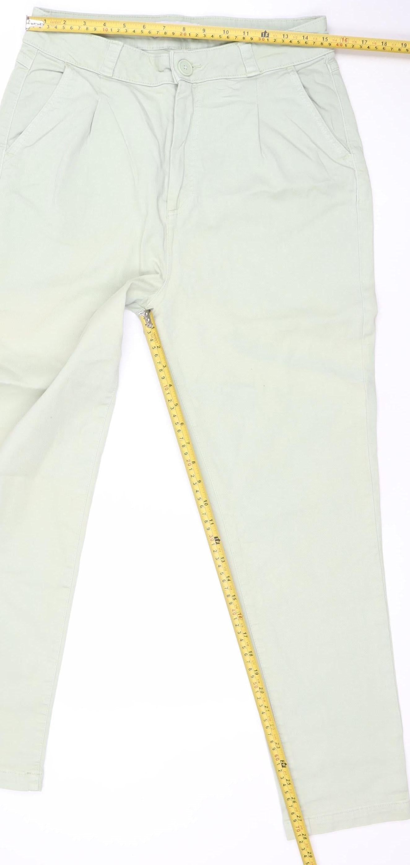 Primark Women’s Green Tapered Jeans Size 12 Regular Stretch Denim