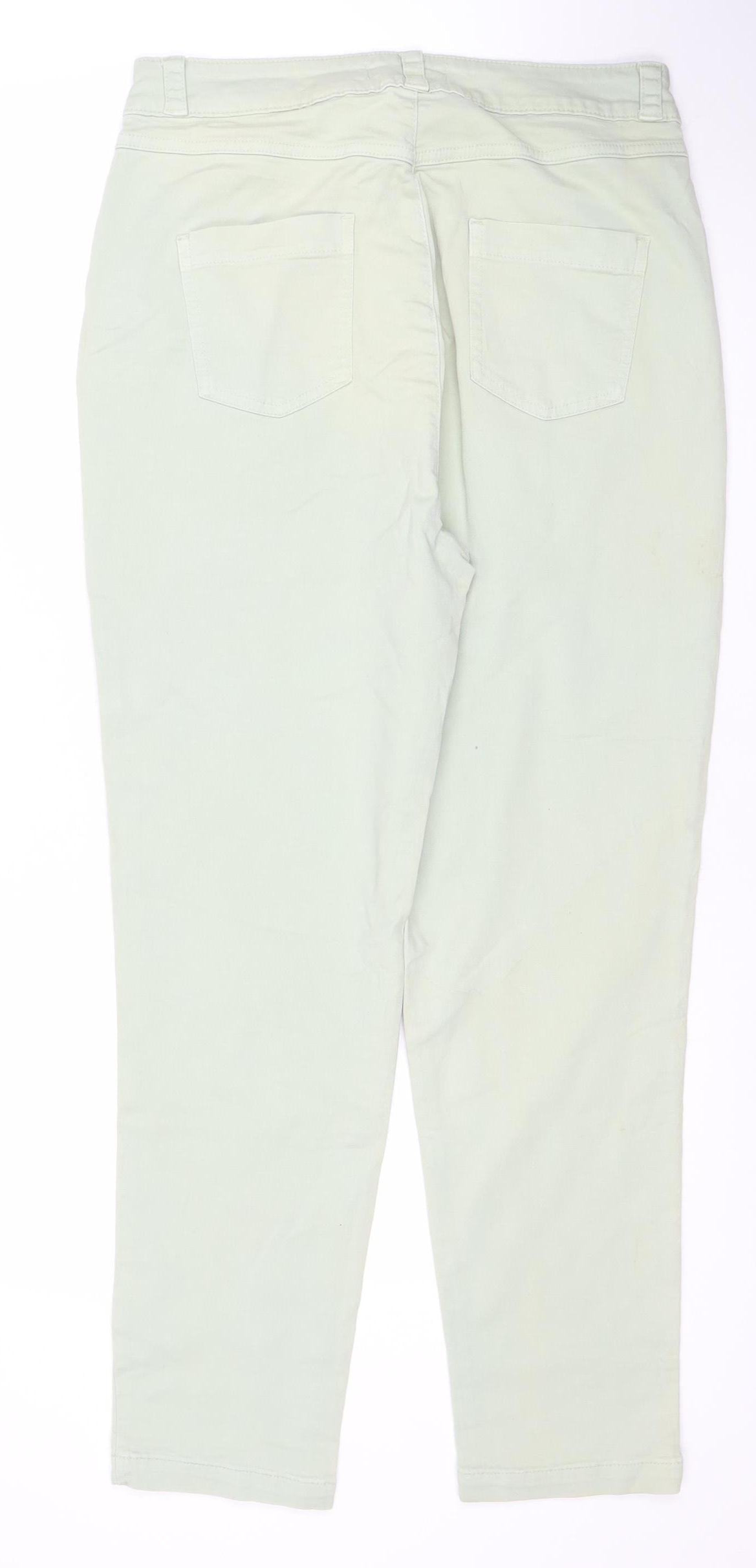 Primark Women’s Green Tapered Jeans Size 12 Regular Stretch Denim