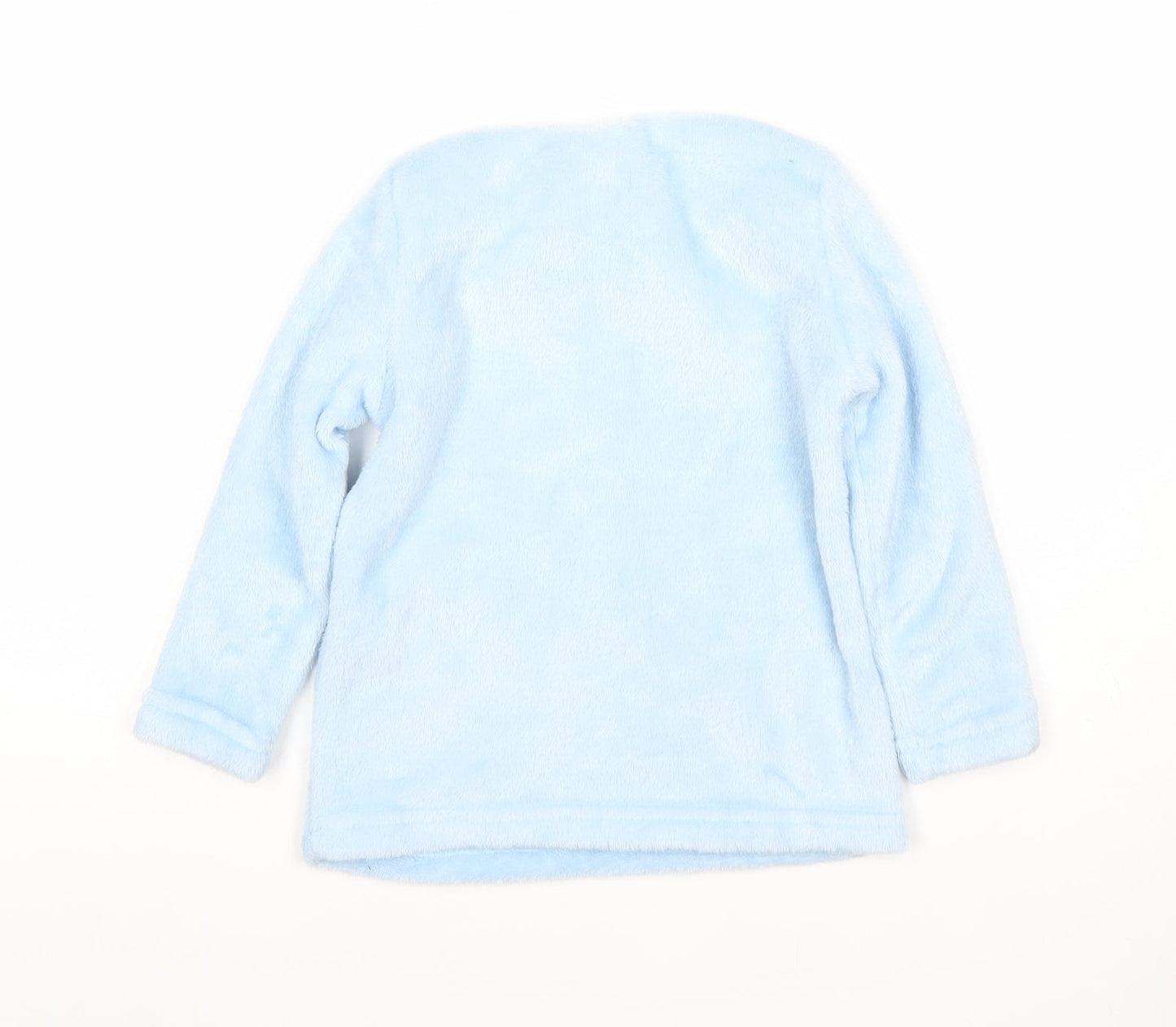 Disney Girls Blue Stitch Fleece Pyjama Top 9-10 Years Cute Winter Nightwear