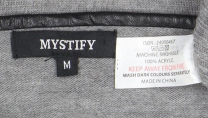 Mysty Women’s Grey Knit Jumper Dress M Long Sleeve Round Neck