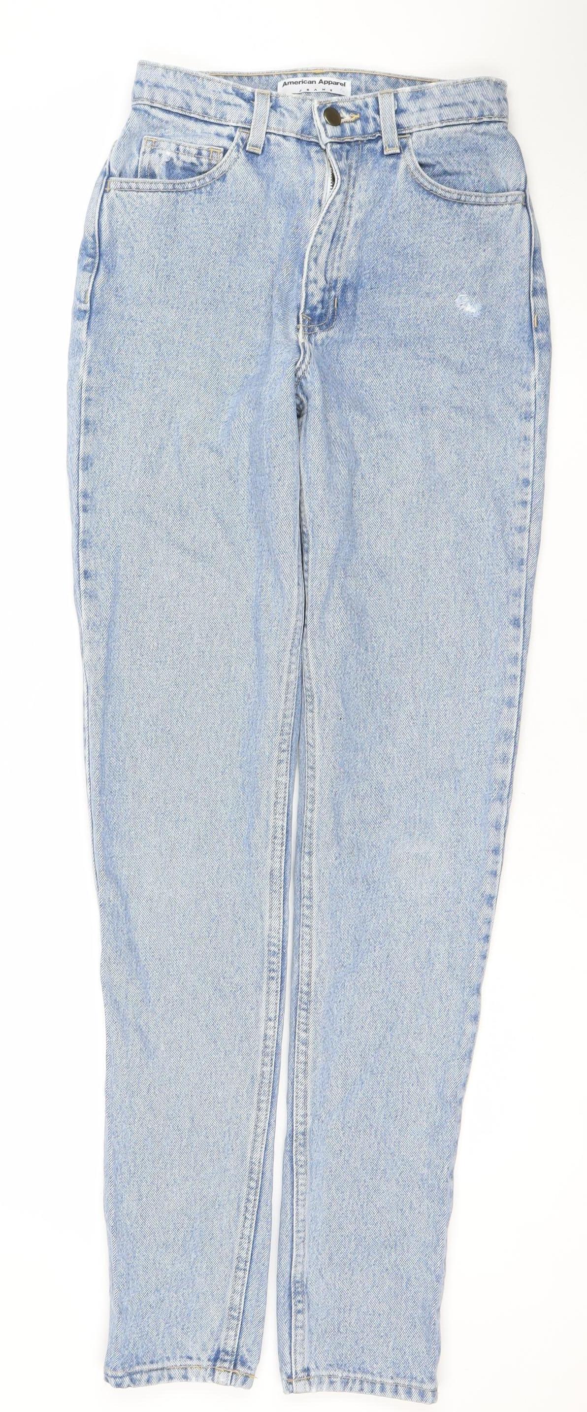 American Apparel Women’s Blue High Rise Mom Jeans Size 24 Cotton Denim