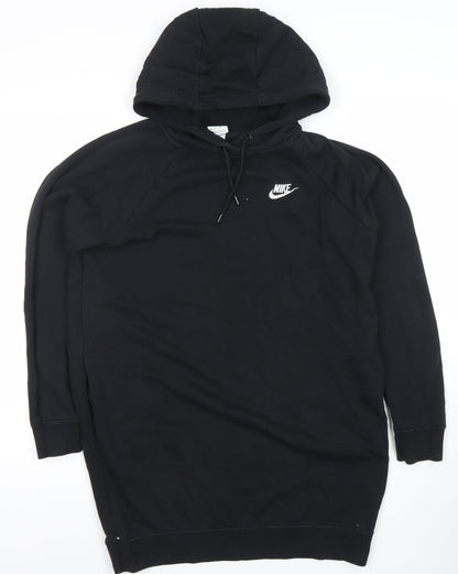 Nike Womens Black XS Pullover Hoodie Dress Cotton Blend Casual
