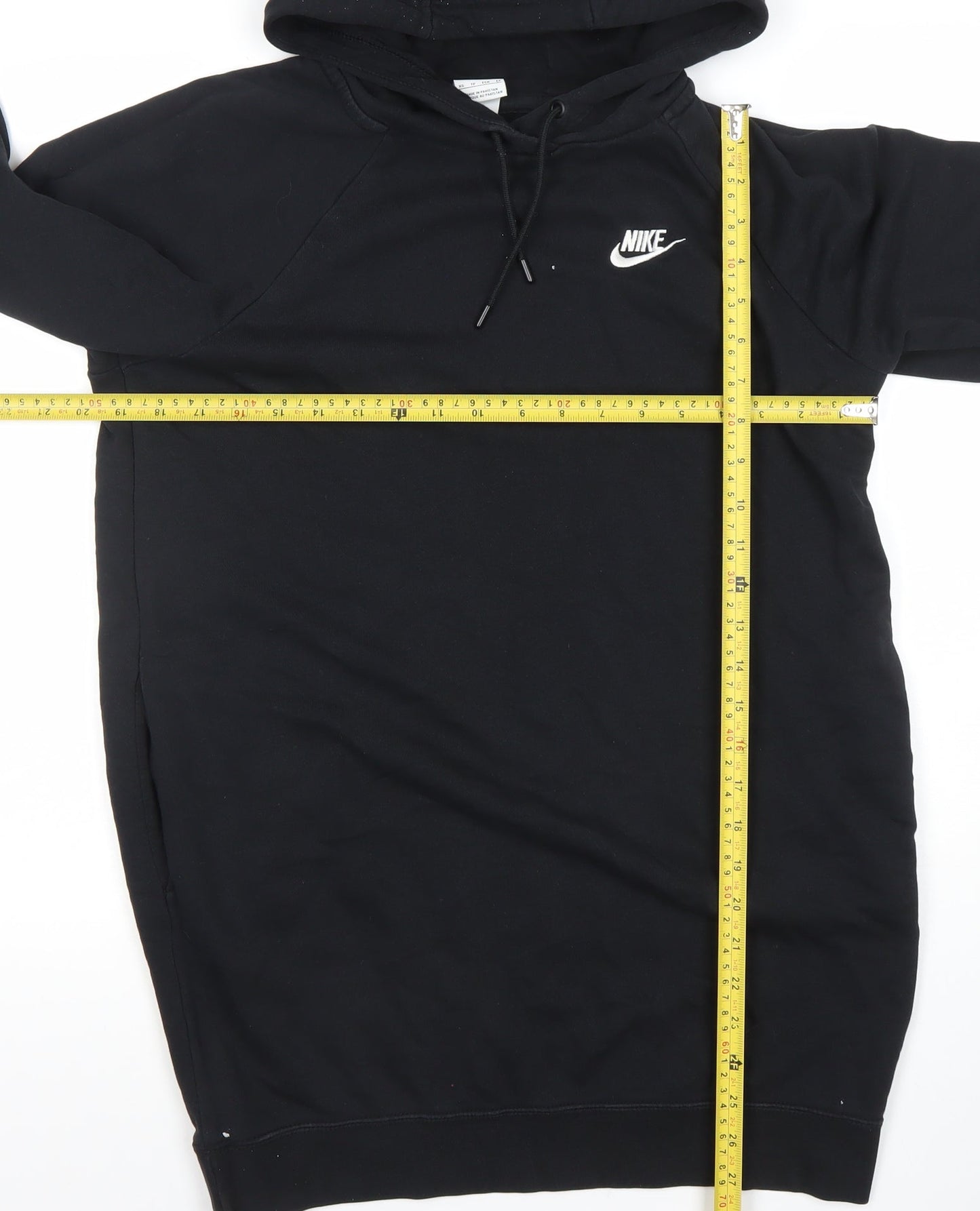 Nike Womens Black XS Pullover Hoodie Dress Cotton Blend Casual