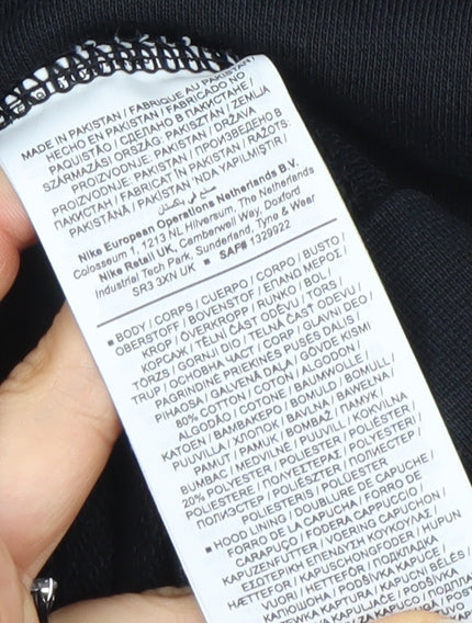 Nike Womens Black XS Pullover Hoodie Dress Cotton Blend Casual