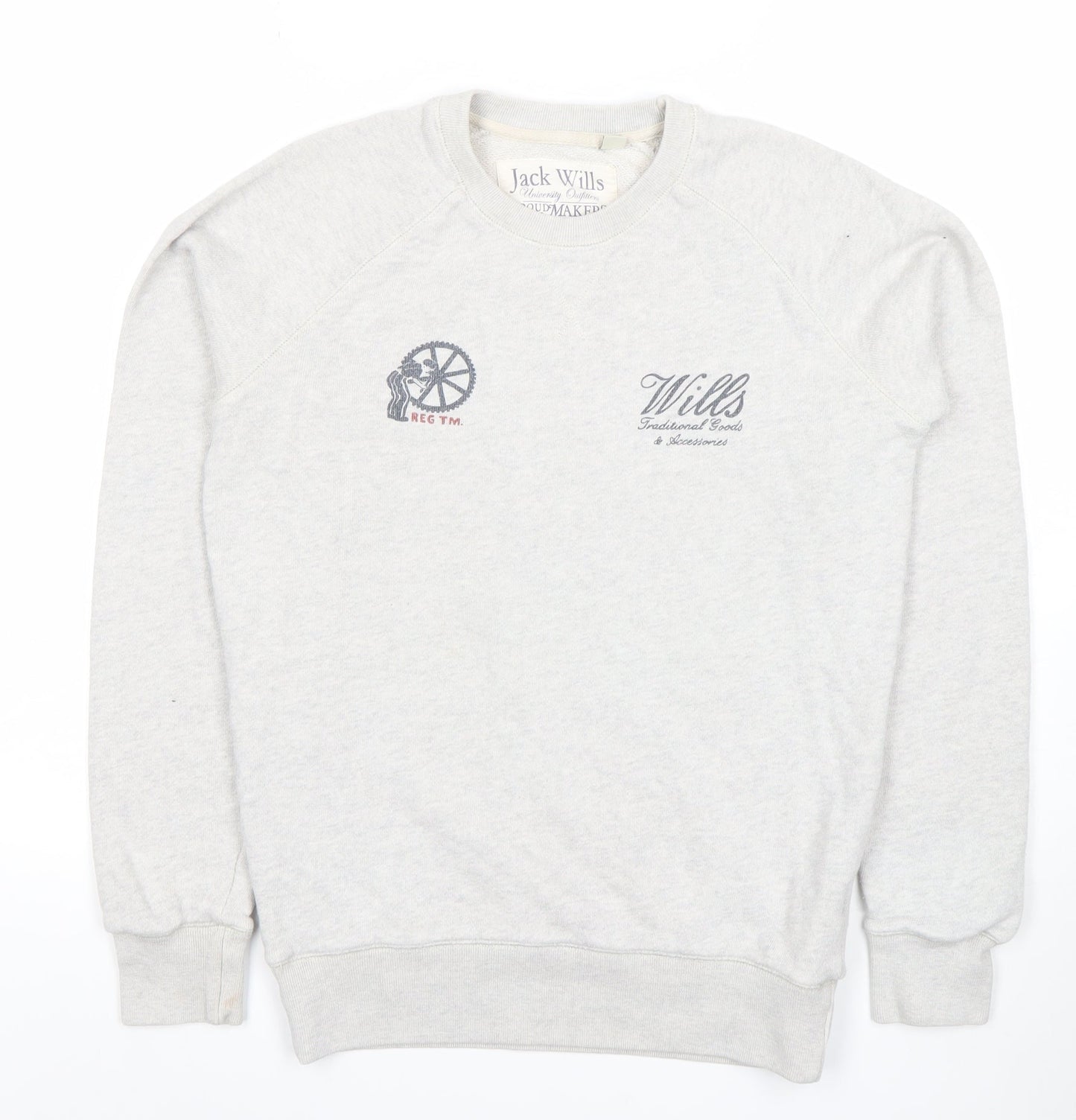 Mens UK Size S Jack Wills Grey Pullover Sweatshirt