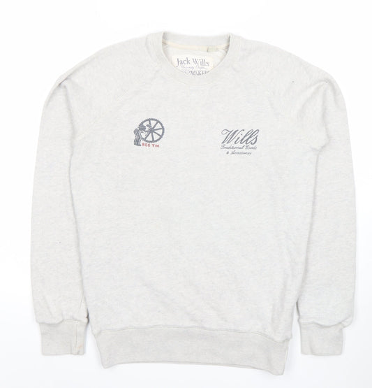 Mens UK Size S Jack Wills Grey Pullover Sweatshirt