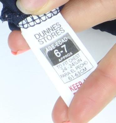 Dunnes Stores Boys Navy Green Full Zip Hoodie 6-7 Years Polyester Blend Ireland Logo