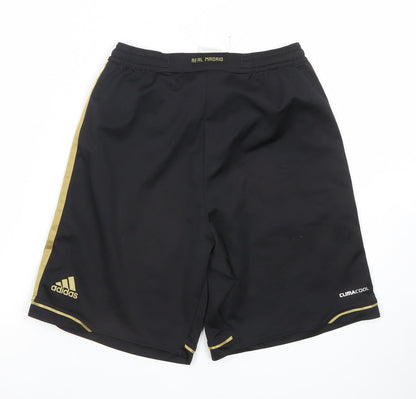 Adidas Boys Black Real Madrid Climacool Athletic Shorts 11-12 Years