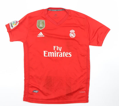 Adidas Boys Red Real Madrid Sergio Ramos Football Jersey T-Shirt 15-16 Years