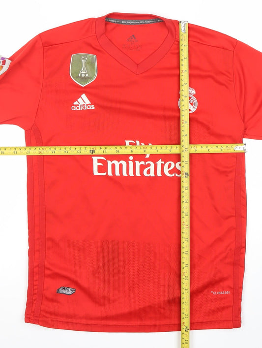 Adidas Boys Red Real Madrid Sergio Ramos Football Jersey T-Shirt 15-16 Years