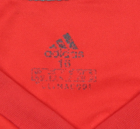 Adidas Boys Red Real Madrid Sergio Ramos Football Jersey T-Shirt 15-16 Years