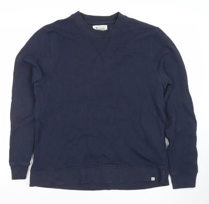 RE THREADS Men's Blue Cotton Crew Neck Pullover Sweatshirt Size S