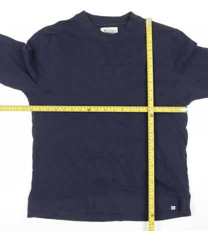 RE THREADS Men's Blue Cotton Crew Neck Pullover Sweatshirt Size S