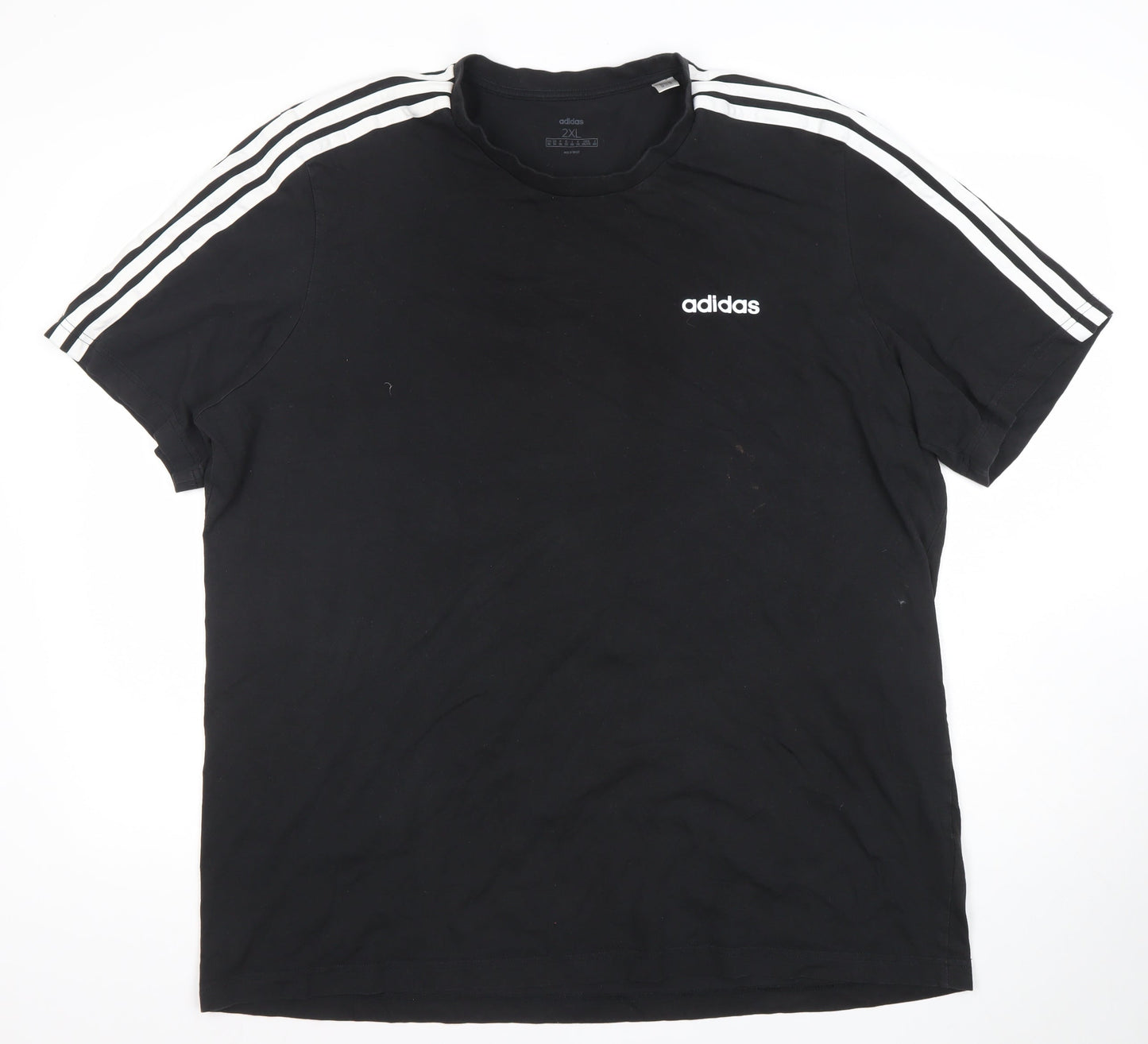 Adidas Men's Black 2XL Short Sleeve Cotton Sports T-Shirt