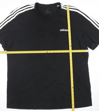 Adidas Men's Black 2XL Short Sleeve Cotton Sports T-Shirt